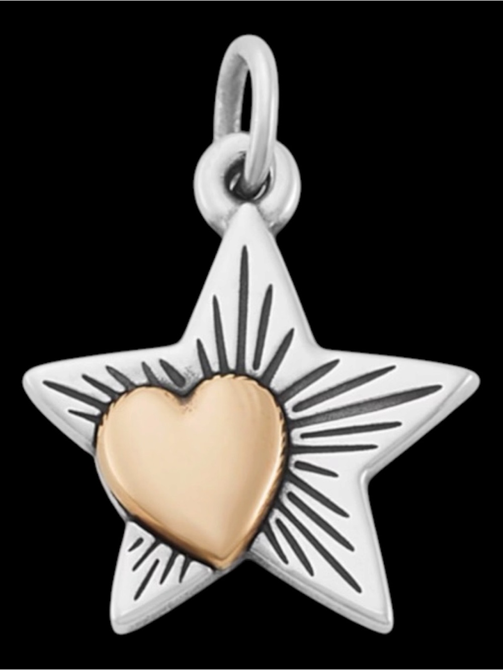 Retired James Avery Love in the Stars Charm Sterling Silver Bronze New with Box